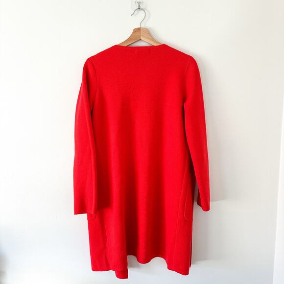 J. Crew 365 Juliette Open-Front Mid Length Knit Sweater Blazer Red XS - Picture 2 of 6